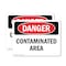 Signmission Contaminated Area Danger Sign, Plastic, 10in W x 7in L, 2PK OS-2PACK-DS-P-710-L-1833 - alternate 1